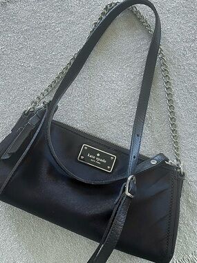kate spade Black Leather & Chain Shoulder Bag